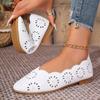 Women Flat Shoes Soft Leather Woman Pointed Toe Flats Loafers Summer Lady Hollow Out Sandals Ladies Casual Walking Shoes