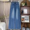 DIMANAF 2025 Большой размер Осенние Синие Базовые Эластичные Джинсы Новые Брюки Женские Свободные Джинсовые Брюки 6XL