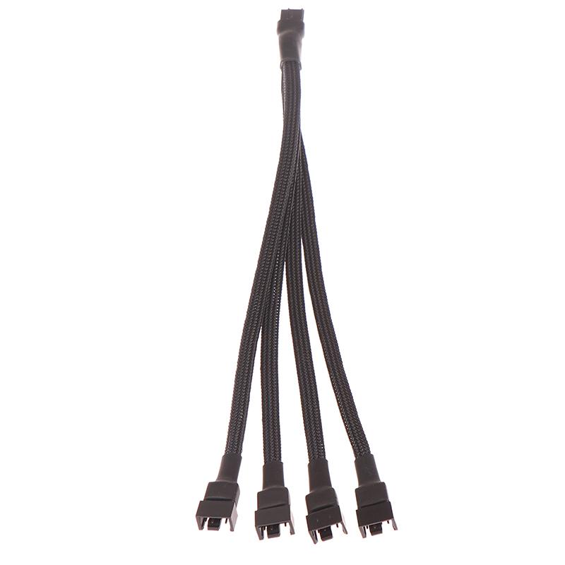 1 шт., кабель-разветвитель для вентилятора, 4-контактный кабель-адаптер 1 к 1 2 3 4, разветвитель для вентилятора процессора компьютера, удлинитель для вентилятора ПК, кабель питания, аксессуары