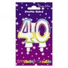 Double Sided 40th Birthday Candle (Pack Of 6)