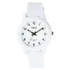 Cue and Cue Analog Color Watch Waterproof Urethane Belt V01A-018VK Women's White