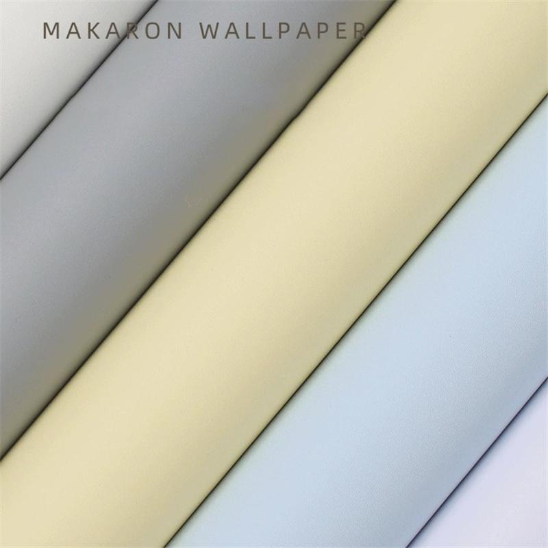 Macaron Solid Color Self-adhesive Wallpaper Stickers Bedroom Living Room Wardrobe Door Decoration Pasted Waterproof Refurbished Wallpaper