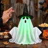Entrance Welcome Scene Electric Lifting Halloween Ghost Decoration with Voice/Remote Control, Interactive Scary Glowing Voice Activated Prop