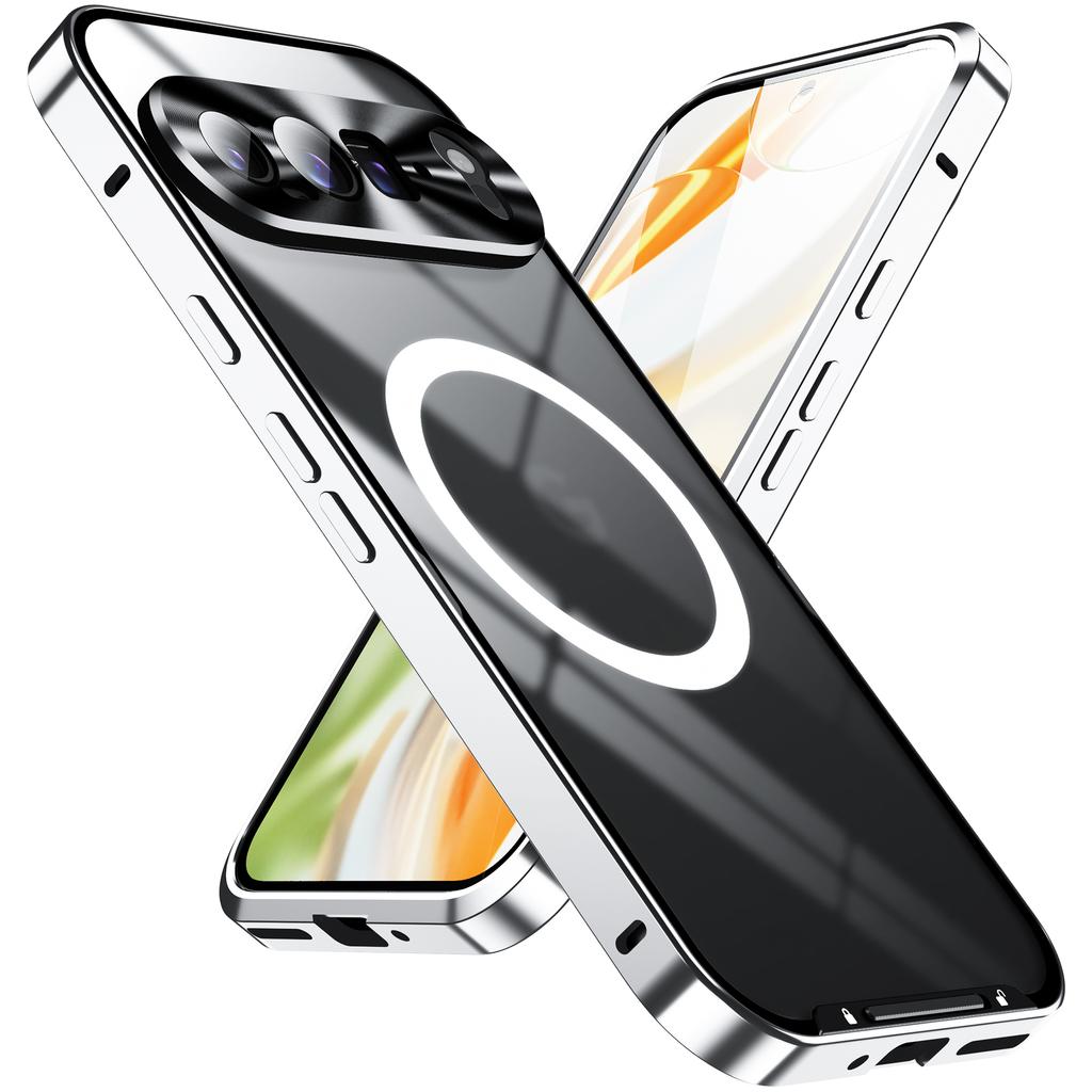 For Google Pixel 9 Pro XL Case Compatible with MagSafe Metal Frame Matte Phone Cover