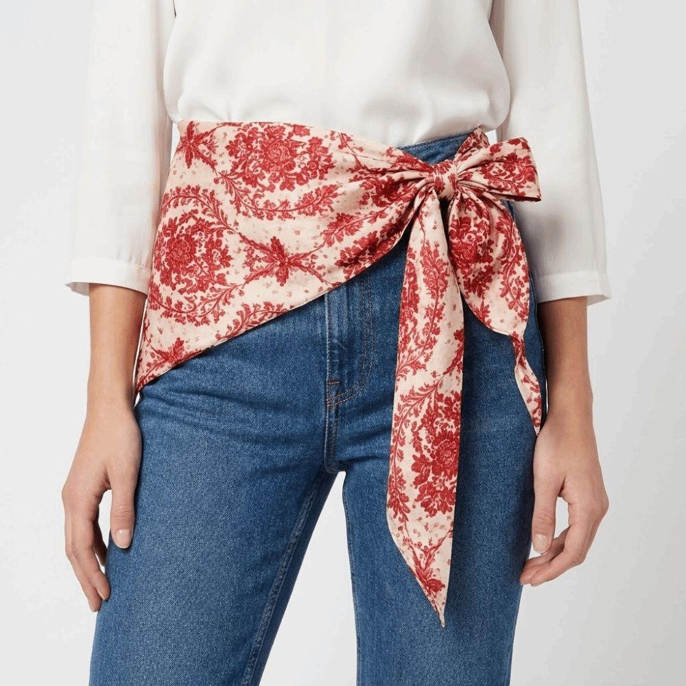 Imitation Silk Waist Scarf Retro Belt Scarf Literary Triangle Scarf Women