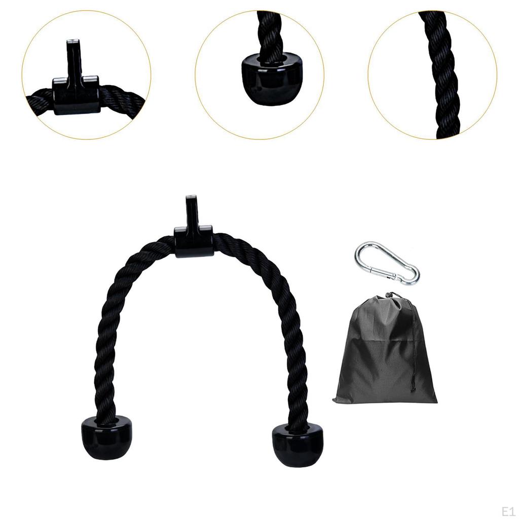Biceps Triceps Tension Rope Twisted Pull Down Non Slip Fitness Practical with Carabiner