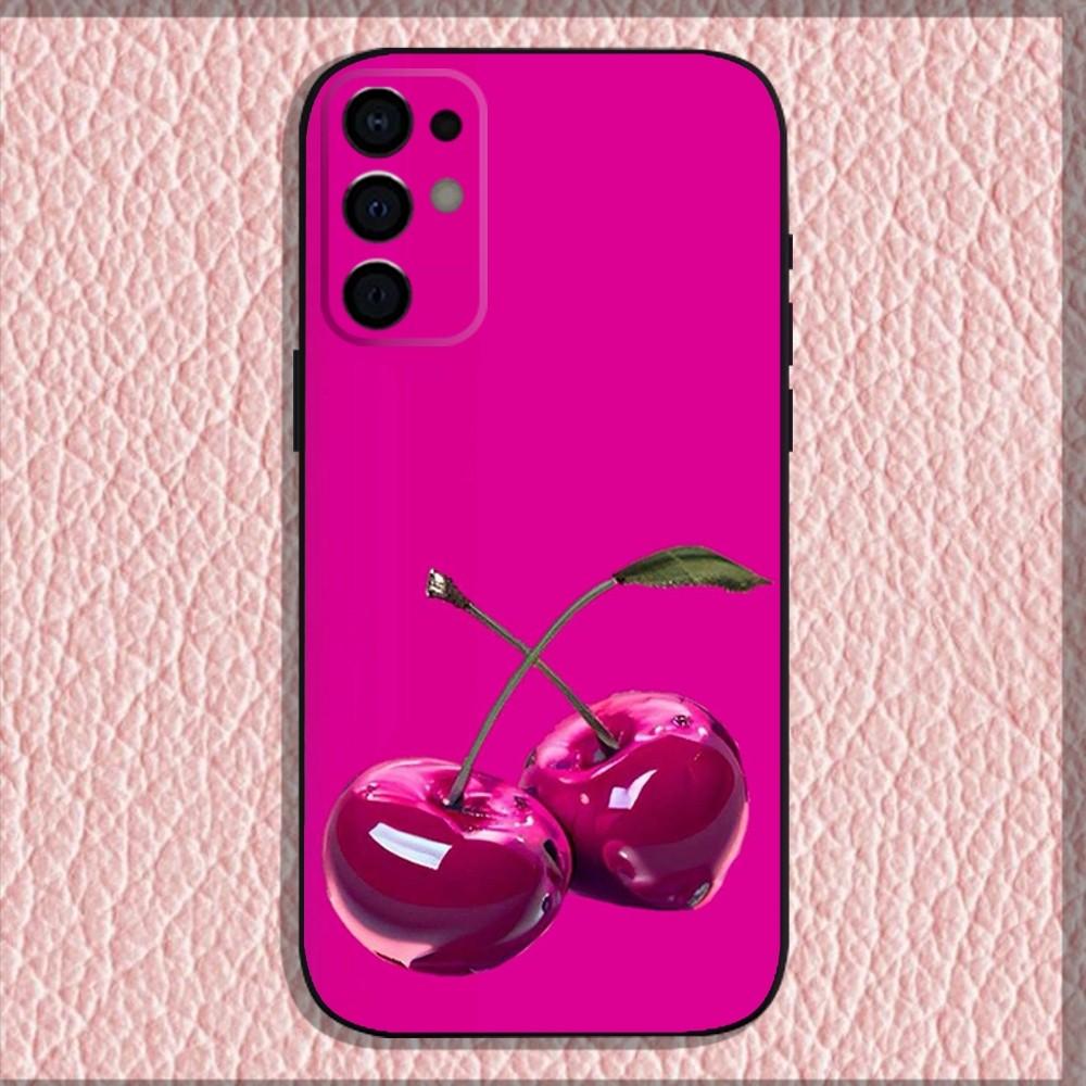 Чери Вишня Фрукт Чехол для Телефона Для Samsung S24,S21,S22,S23,S30,Ultra,S20,Plus,Fe,Lite,Note,10,9,5G Черный Мягкий Чехол