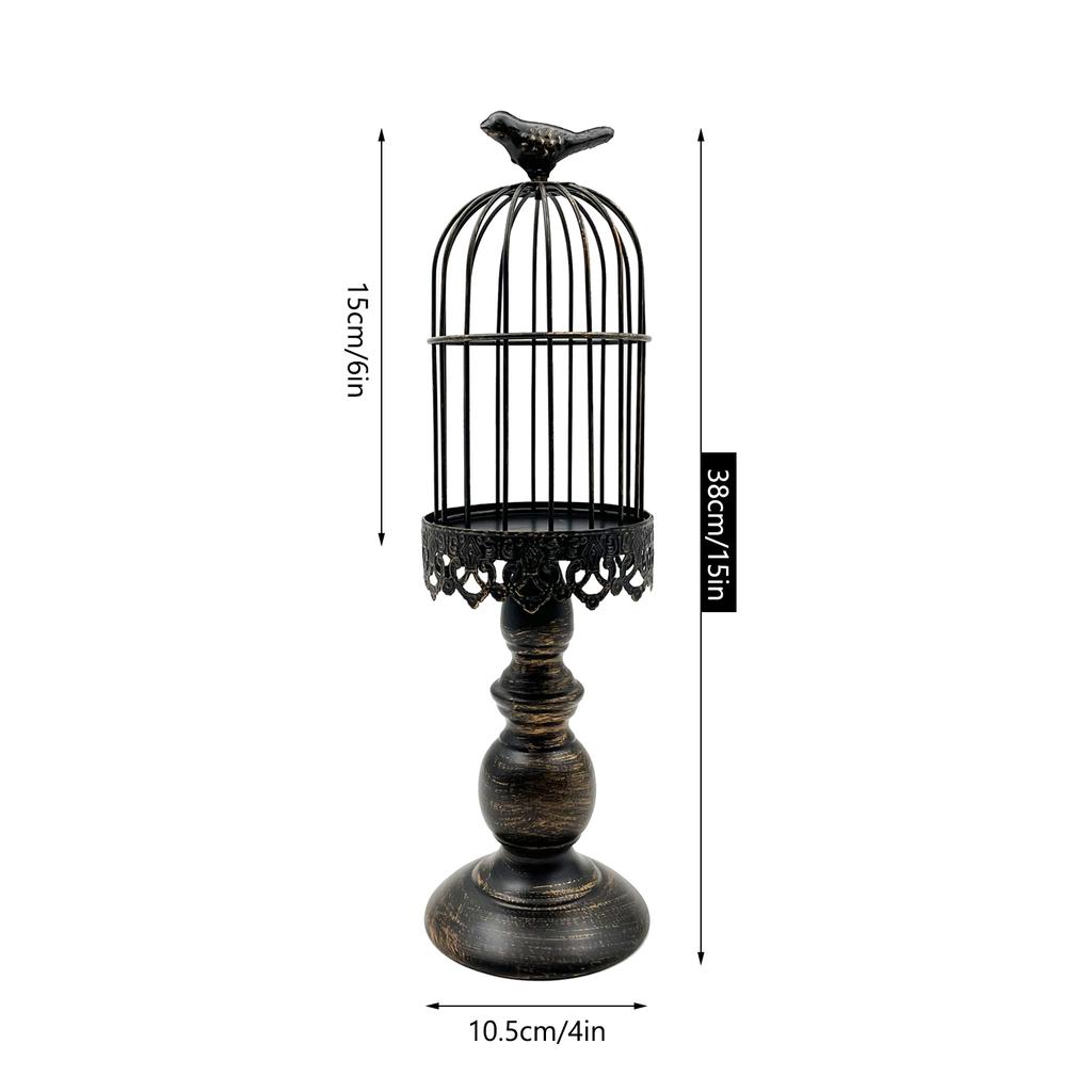 Ретро потертый подсвечник декоративный подсвечник в виде птичьей клетки винтажный металлический подсвечник для свадебной вечеринки домашний декор 11,8 дюймов