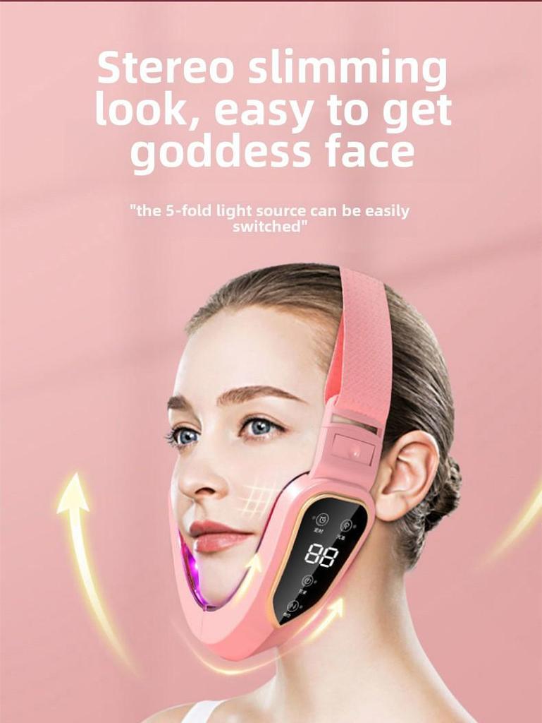 Трансграничная подтяжка лица: Бандажная маска для подтяжки лица, массажер и инструмент для моделирования с вибрацией для красоты и подтяжки подбородка.