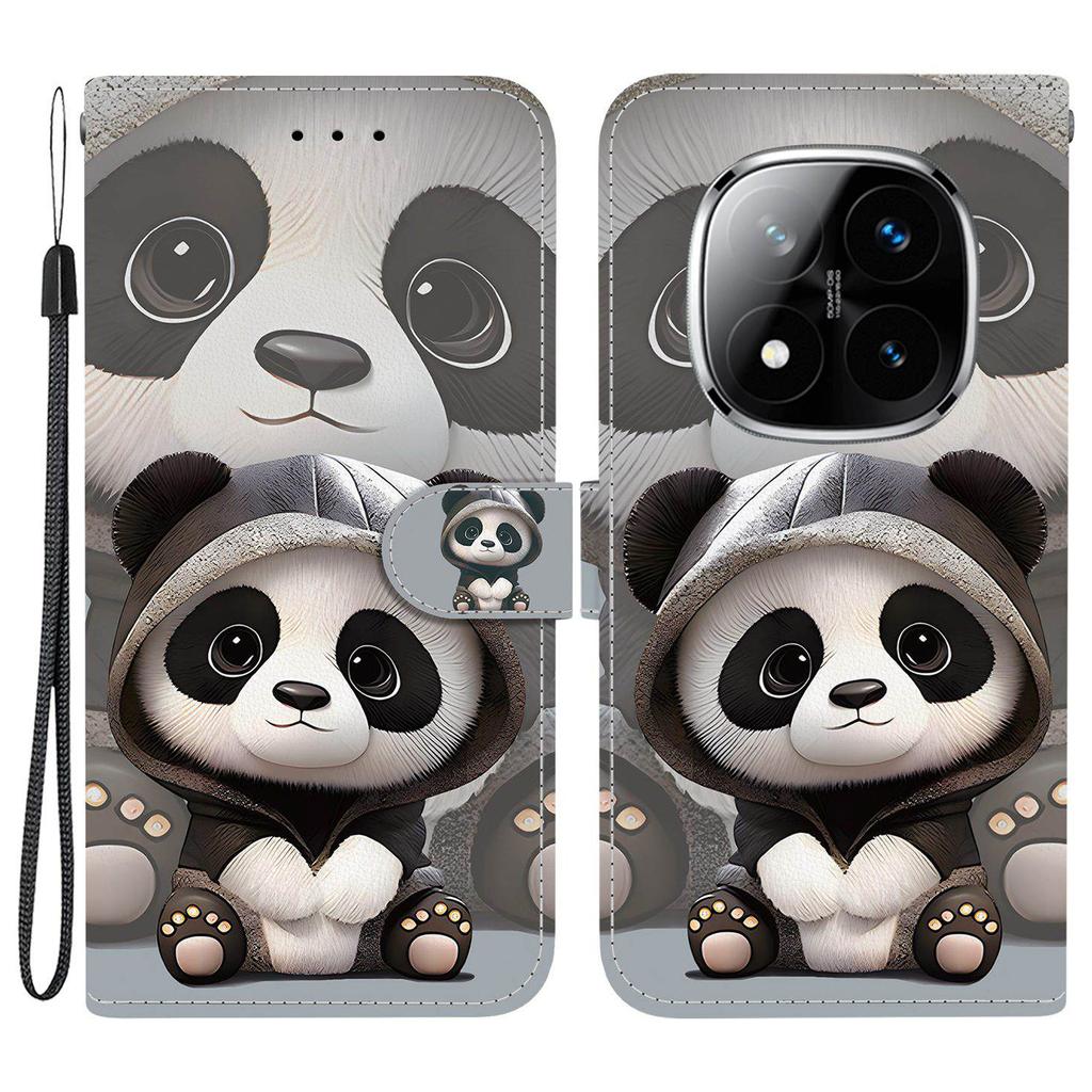 Чехол-кошелек для Xiaomi Poco X7 5G/Redmi Note 14 Pro 5G/Note 14 Pro+ 5G с принтом, кожаная подставка, чехол для телефона с ремешком