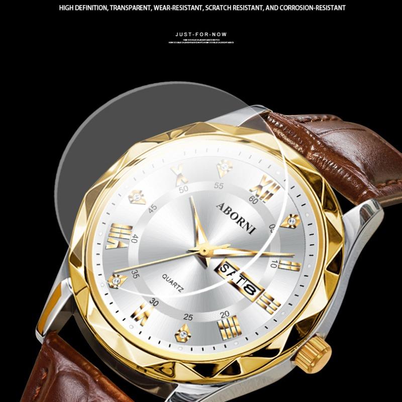 Часы ABORNI Водонепроницаемые светящиеся качественные мужские часы Кварцевые часы с ремешком