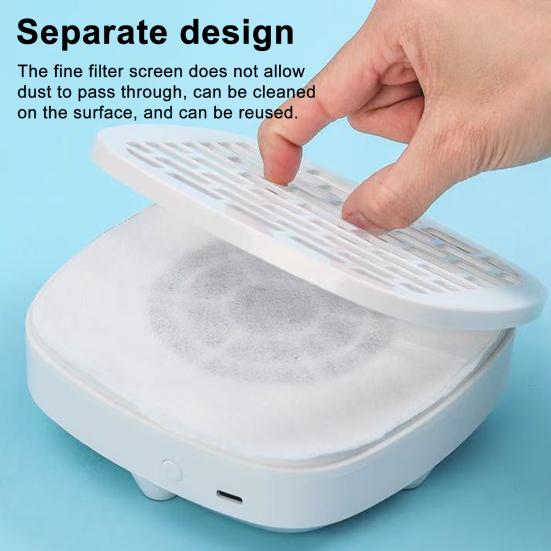USB Мини-пылесос для ногтей с фильтровальной бумагой 3200 об/мин Мощное всасывание Сборщик пыли от ногтей Регулируемый Портативный для дома и салона Очиститель пыли Вентилятор-экстрактор