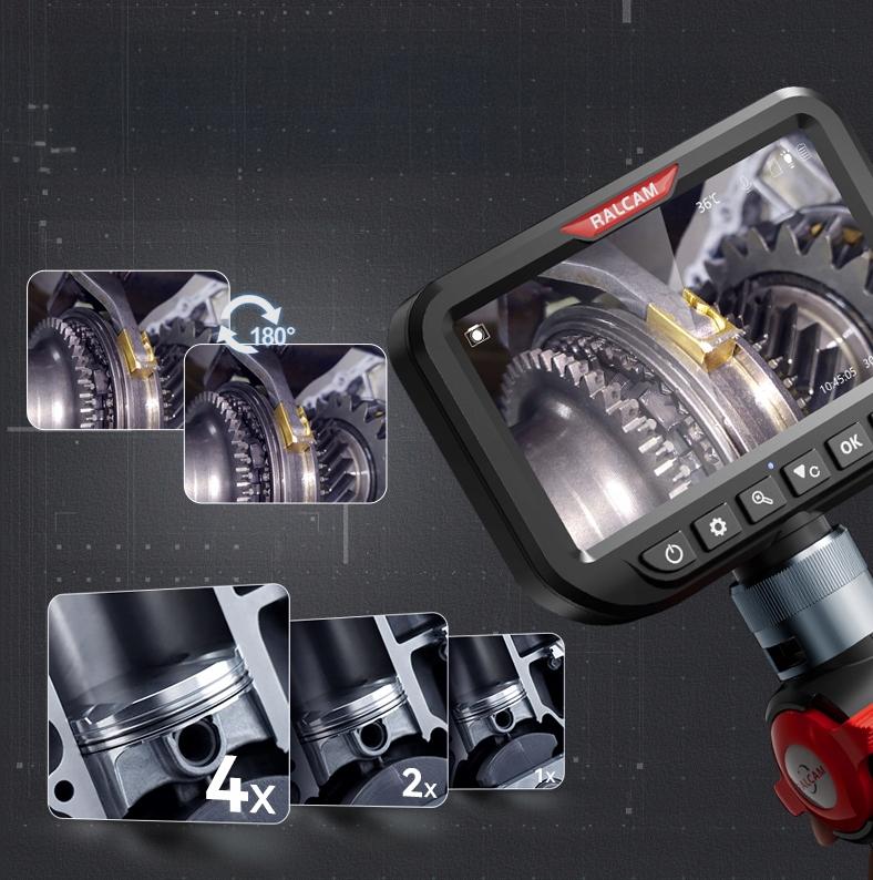 BOROSCOPE Inspection Camera Ralcam H404B-MAX Endoscope 3.9mm HD 5” LCD IP67