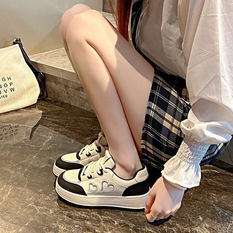 [Youshilai] Platform-soled Fashion Little White Shoes Women's Spring 2025 New Color Matching Fashion Casual Versatile Board Shoes