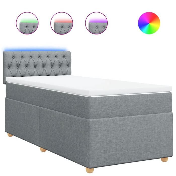 Maison Exclusive - Sommier à lattes de lit avec matelas gris clair 80x200 cm tissu