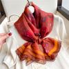 Temperament Pattern Scarf Women's Large Size Fashion Simulation Silk Commuting Sunscreen Light Luxury Silk Scarf Large Shawl Soft Yarn Scarf