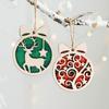 Handmade Christmas Round Pendants Wooden Xmas Tree Hanging Ornaments  Christmas Decor