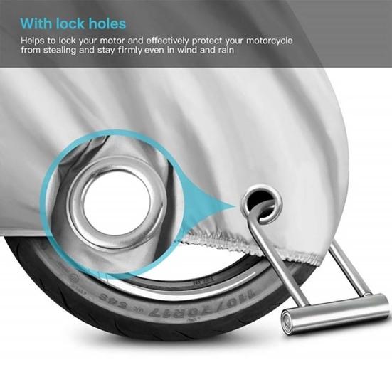 Motorcycle Waterproof Sun Protection Cover Rain Dust Anti-theft with Lock Hole