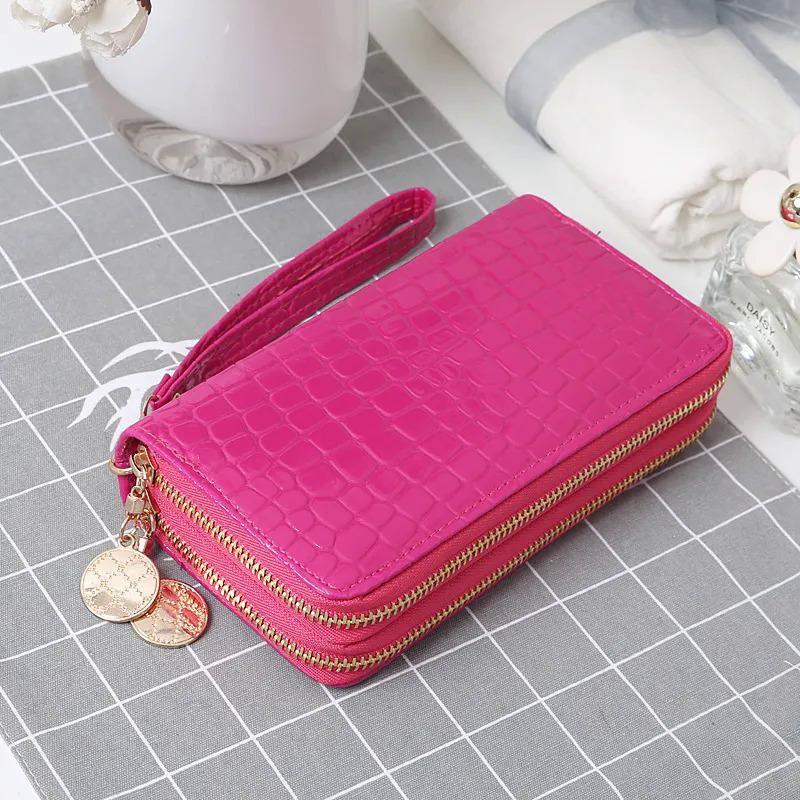 Красочные женские кошельки с двойной молнией, женский кошелек, модный кошелек, женская длинная дизайнерская сумка, сумка для телефона