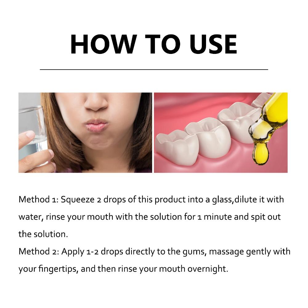 Капли для восстановления десен Быстрое лечение полостей Кариес Отбеливание зубов Удаление желтого налета Пятна Устранение кариеса Десен Зубная паста
