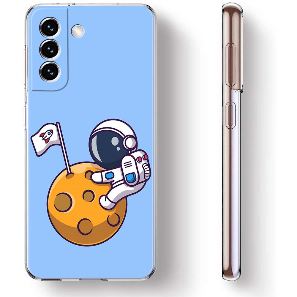 Чехол для телефона Planet Cute Astronaut для Samsung Galaxy S22 5G S20 Ultra S21 FE 5G S10E S9 S8 S10 Plus Note 20 10 Мягкий прозрачный чехол