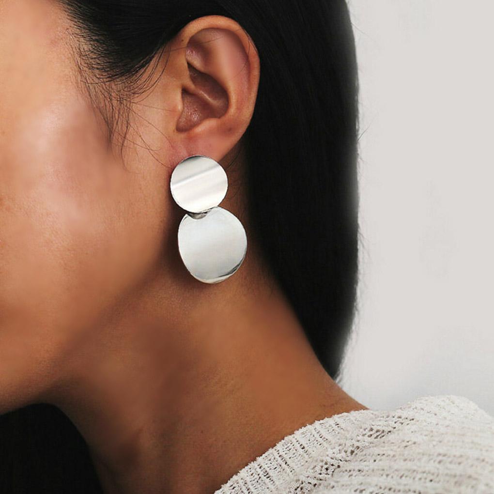 1 пара серьги из сплава подвеска для уха модные украшения тонкая работа долговечная круглая пластина изысканные привлекательные