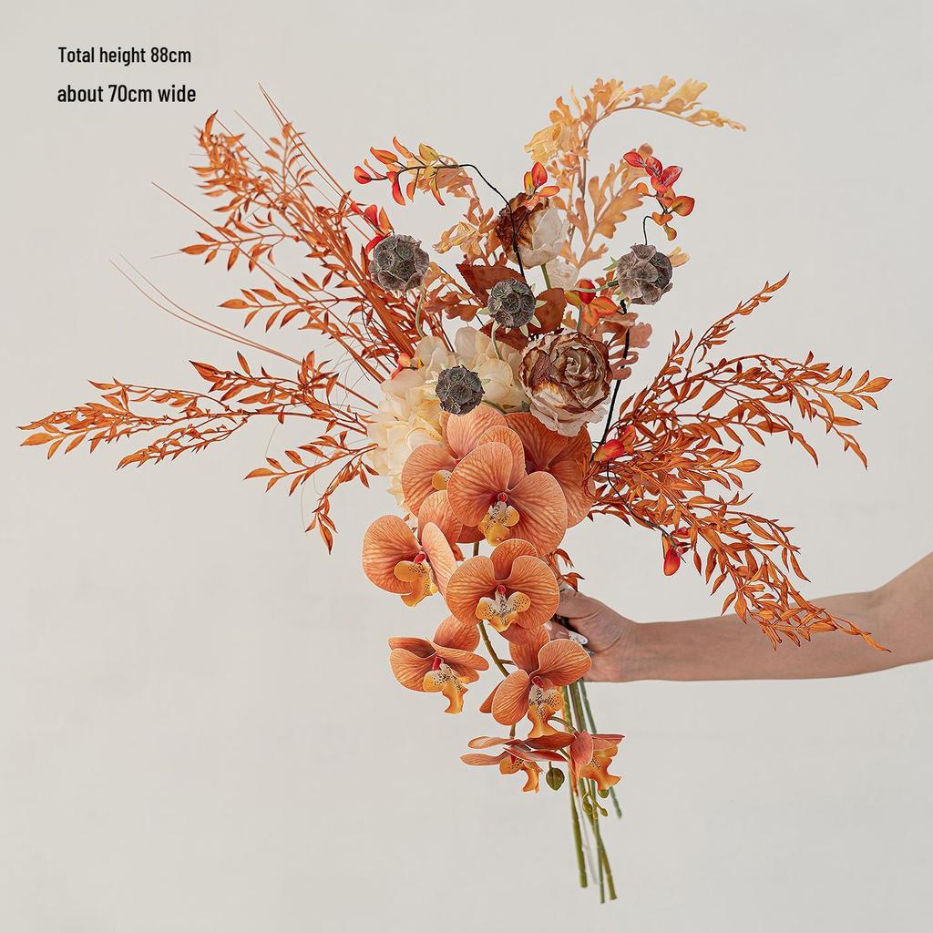 French Retro Handheld Artificial Flower Bouquet - Realistic Decorative Fake Floral Photography Props for Home Decor.