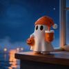 Фигурка Тыква-Призрак Мини-Размер Смоляное Украшение Жуткая Статуэтка Хэллоуин Декор Комнаты Стола