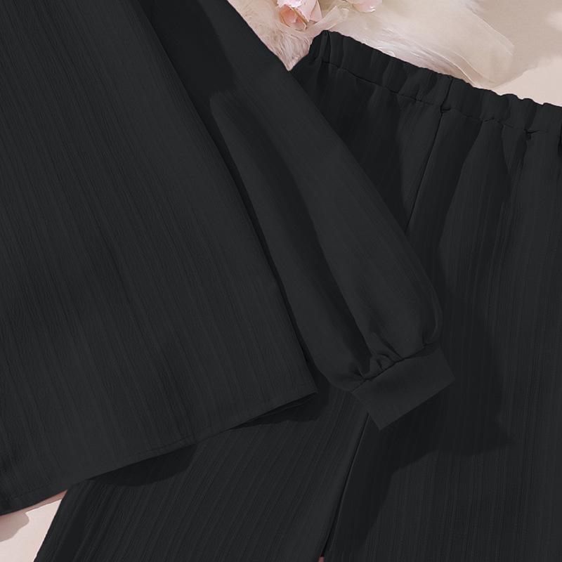 Детский костюм Детская одежда Осень Новый корейский стиль Мальчики и девочки Лазель Рубашка с длинным рукавом Топ Брюки с широкими штанинами