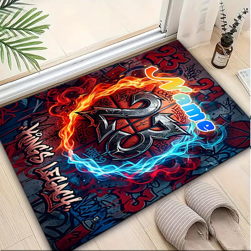 1PC Custom Name "23: Legacy Kings" Theme Floor Mat Ideal for Living Room, Game Rooms, Office, Bedroom,Floor Mat Playful Design