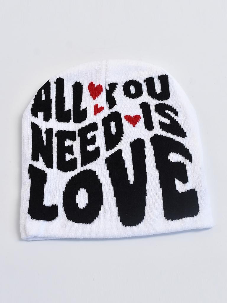 Модная женская и мужская вязаная шапка с принтом в виде букв, жаккардовые шапки осень-зима женская шапка-бини