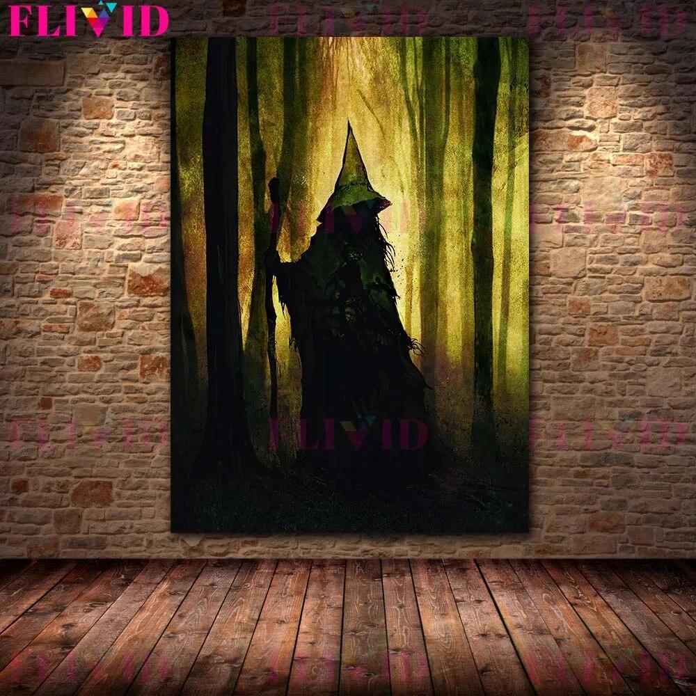 Forest Witches and Shadow Monsters, Vintage Murals On Canvas, Mysticism, Witchcraft, Paganism, Gothic Art Posters and Prints