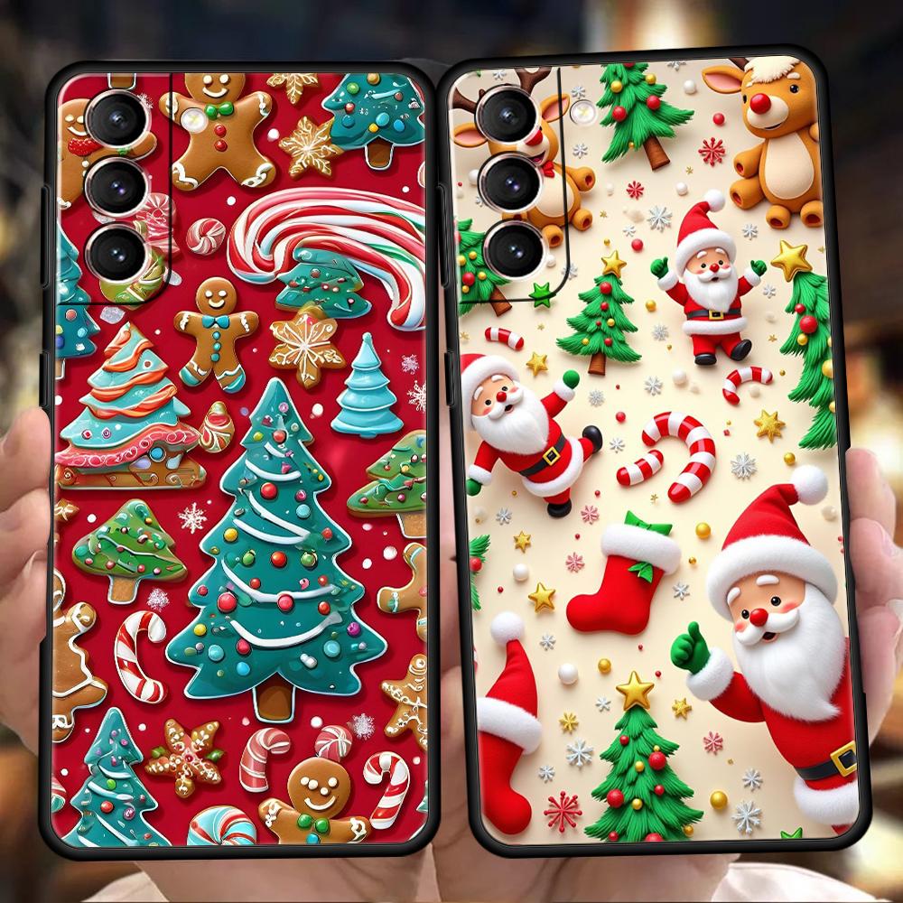 New Year Christmas Phone Case Cover for Samsung Galaxy S25 S24 S23 S22 S20 S21 FE Ultra S10 S10E Plus 5G Soft TPU Capas Fundas