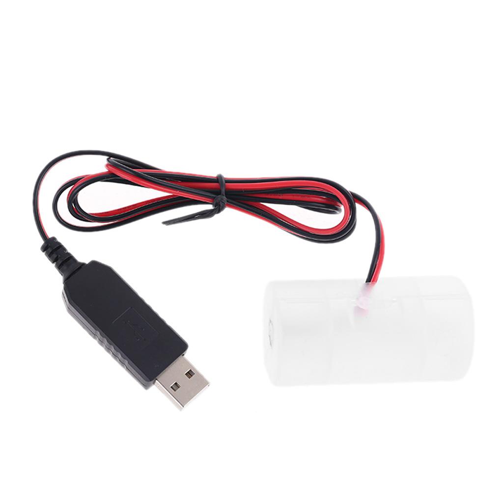 USB-адаптер питания от батареи Может заменить 1–4 шт. батареек размера D LR20 1,5 В 3 В 4,5 В 6 В Кабель-элиминатор батарей для часов