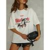 Loose Printed T-shirt Top Western Style New Fashion Print Letter Loose Cotton T-shirt Top