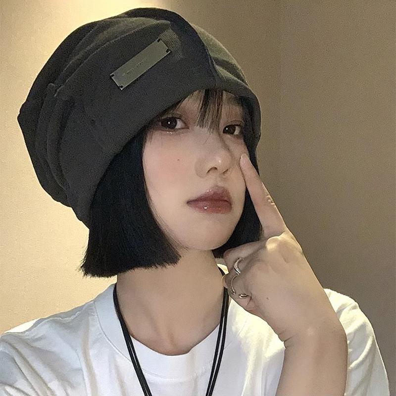 Женская однотонная мешковатая шапка-бини, мягкие хлопковые шапки, весна-осень, хип-хоп, шапки-черепа, уличная теплая шапка-пуловер