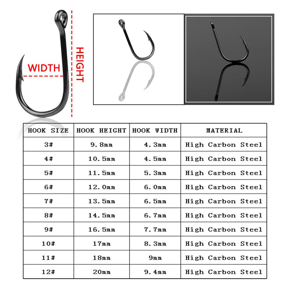 100PCS/SET High Quality Perforated Barb Fishook Durable Head Fishing Hooks Fish Bait