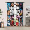 Затемняющие шторы Gta Vice City в стиле ретро-игр - Полиэстер Машинная стирка Шторы с кулиской и яркими игровыми артами