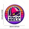 Винтажная металлическая настенная табличка в стиле Taco Bell, 8x8 дюймов, круглая, алюминиевая, декоративное искусство, легко повесить