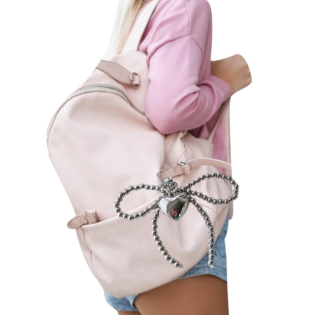 Fashionable Beaded Bowknot Phone Chain Stylish Keychain Pendant Bag Decoration Elegant Pendant for Backpack Purse Bag