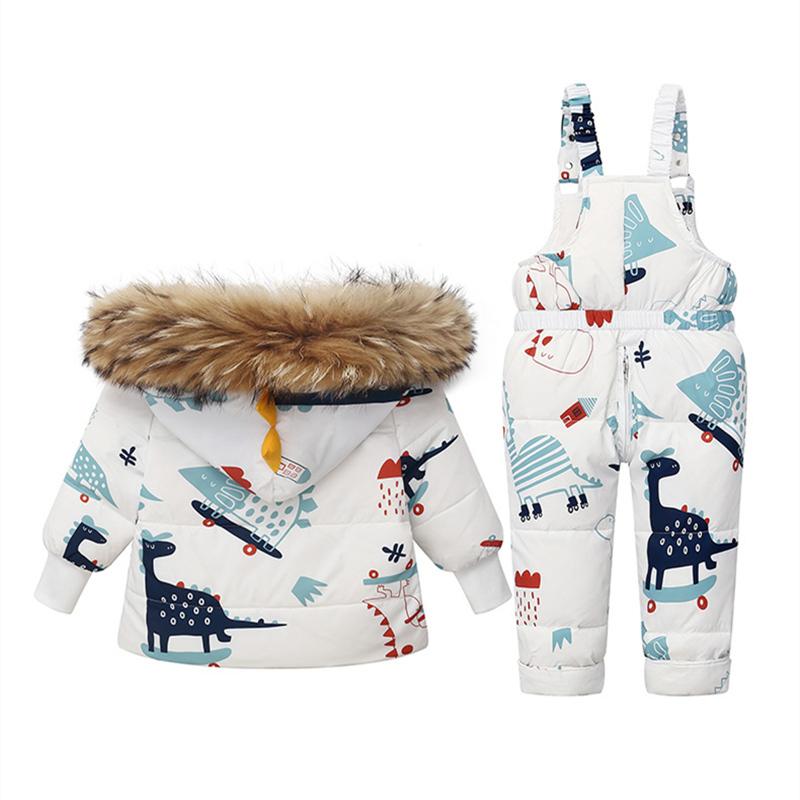 Winter Children Clothing Set Hooded Parka Boy Baby Overalls Toddler Girl Warm Down Jacket Kids Coat Snowsuit