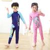 Kids' Cartoon Long Sleeve Swimsuit - Unisex One-Piece Beach & Surf Wear, Sizes S/M/L