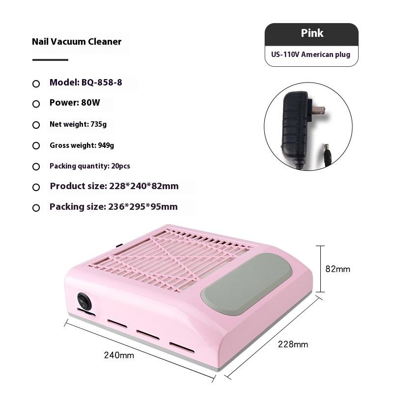 Профессиональный мощный пылесос для ногтей, вытяжной вентилятор для нейл-арта, вакуумный коллектор, пылесос для гелевых ногтей, оборудование для нейл-арт салона