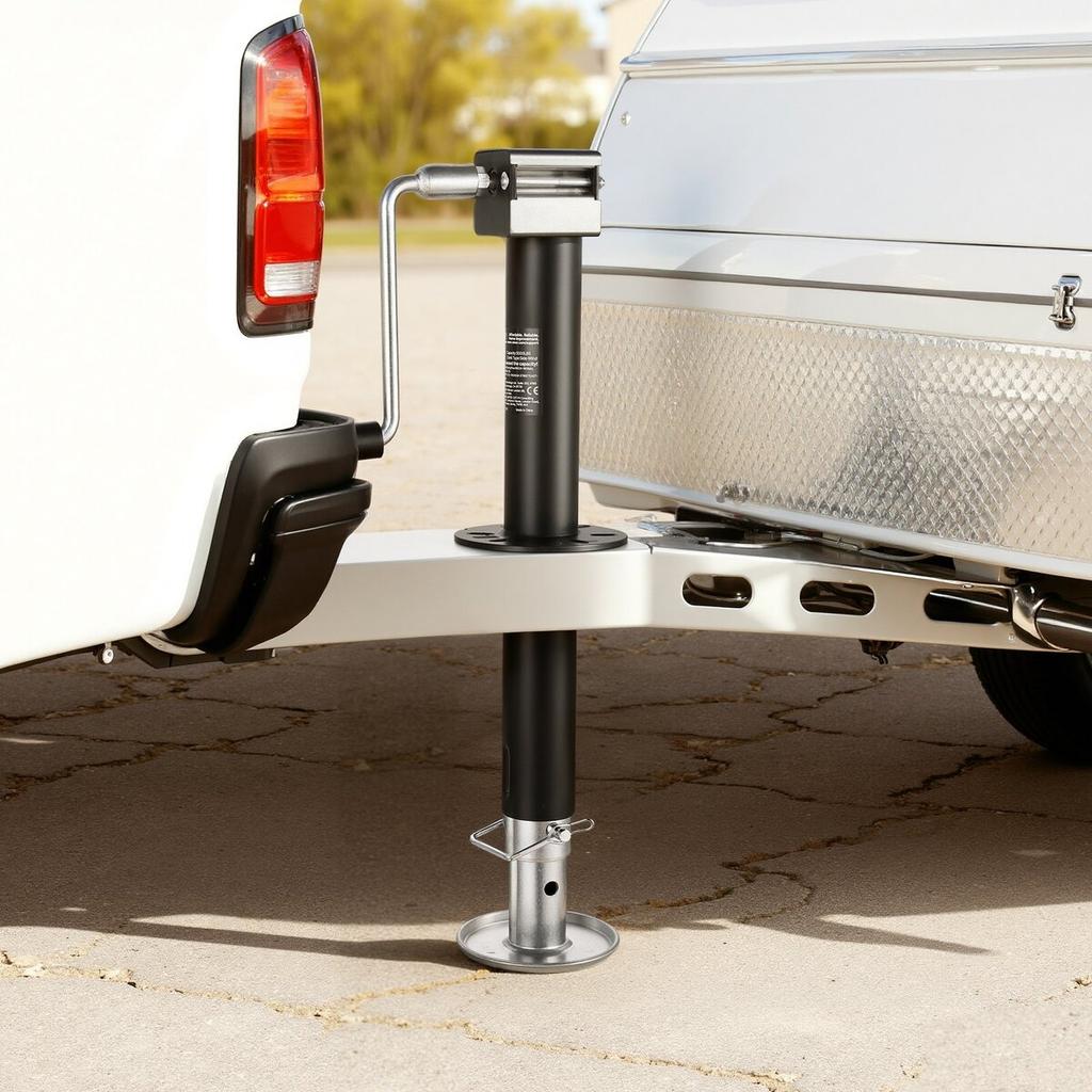 2267 kg A-Frame Trailer Jack, 381 mm Vertical Travel, Trailer Lift Jack with Adjustable 7-Level Drop Leg & Drill Socket, Cordless Drill Compatible,