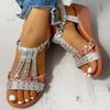 New Wholesale Gladiator Wedge Heels Elastic Band Crystals Summer Women Shoes Woman Sandals Leisure Beach Sandals