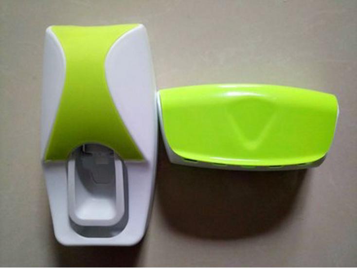 Wall-Mounted Automatic Toothpaste Dispenser and Toothbrush Holder