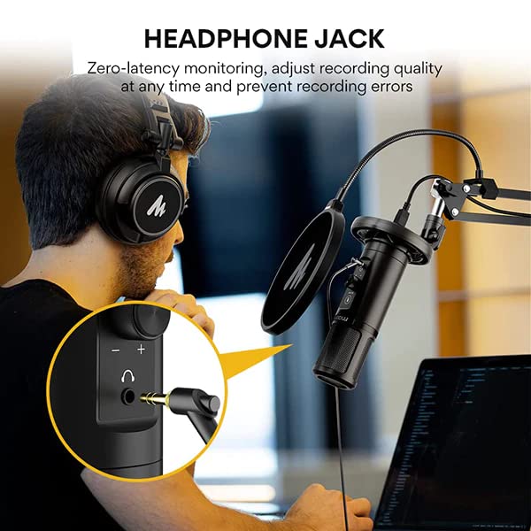 MAONO USB Condenser Microphone Stand for PC and Streaming [USB Microphone/Arm Set] (AU-PM422)