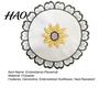 Floral Patterned Table Accessories Flower Shaped Placemat with Embroidered Sunflower Pattern, Pastoral Style for Dining Table, Breakfast Linens Retro