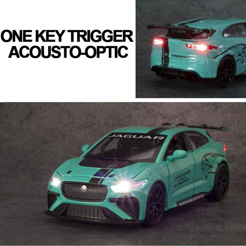 Масштаб 1/32 Jaguar I-PACE, литая под давлением модель автомобиля, игрушечный автомобиль с откатным механизмом, звуком и светом для детей, коллекция подарков для мальчиков и девочек