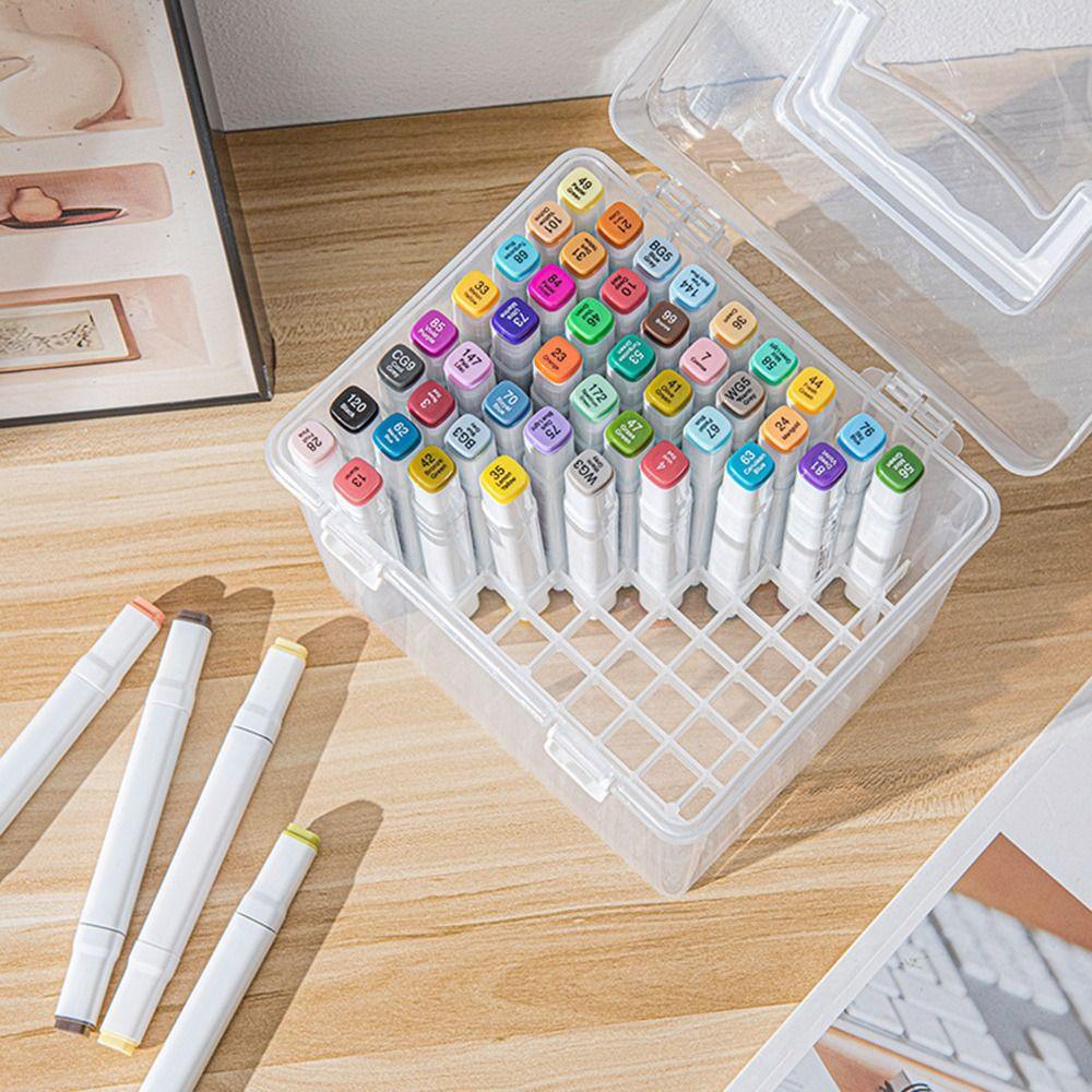 Прозрачный ящик для хранения маркеров, пластиковый держатель для ручек на столе, портативный органайзер для маркеров для студентов